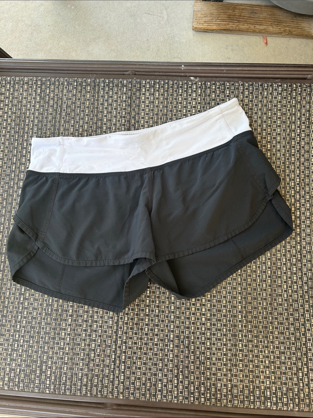 Women’s Black Athletic Shorts with White light pink/gray Waistband